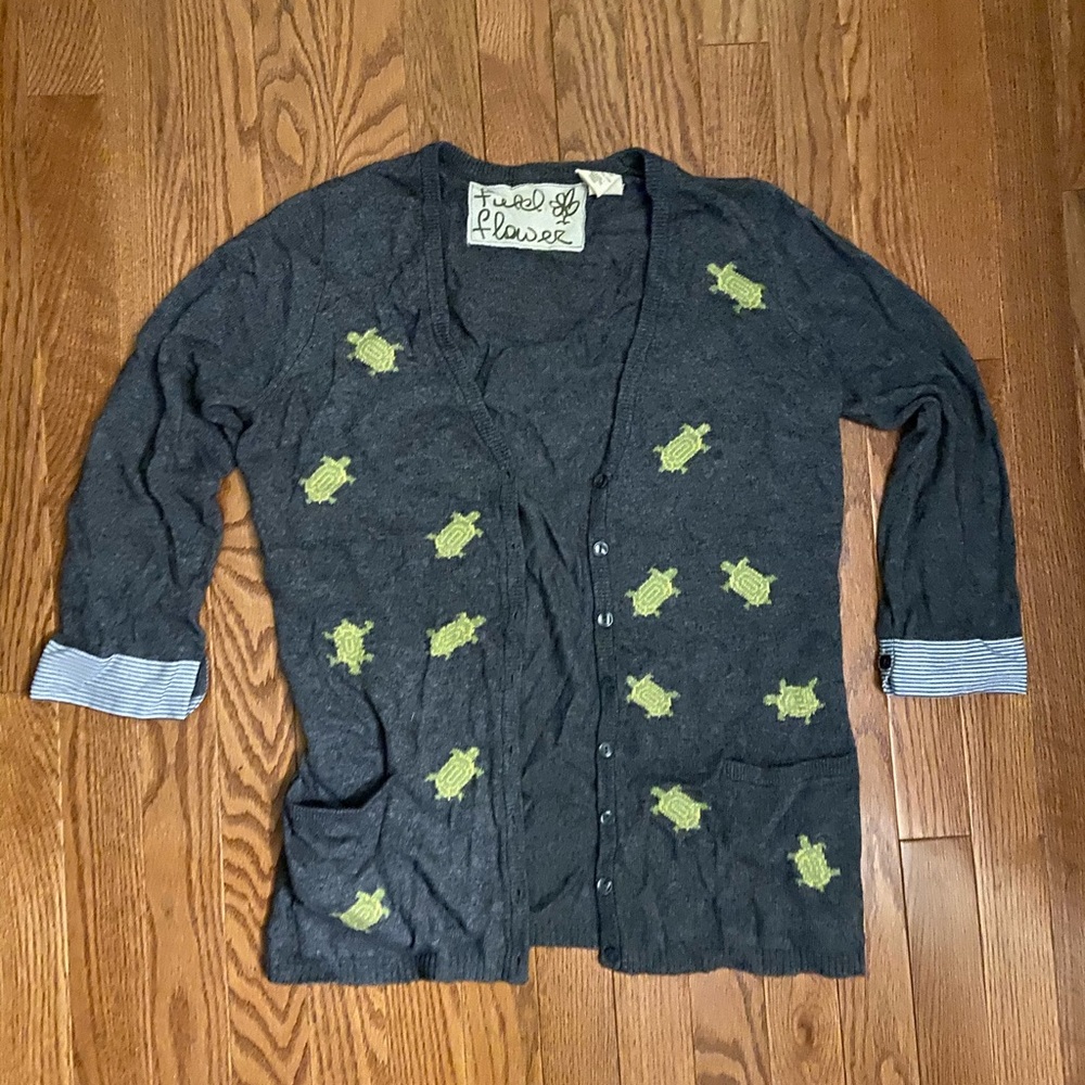 Anthropologie Field & Flower Turtle Cardigan